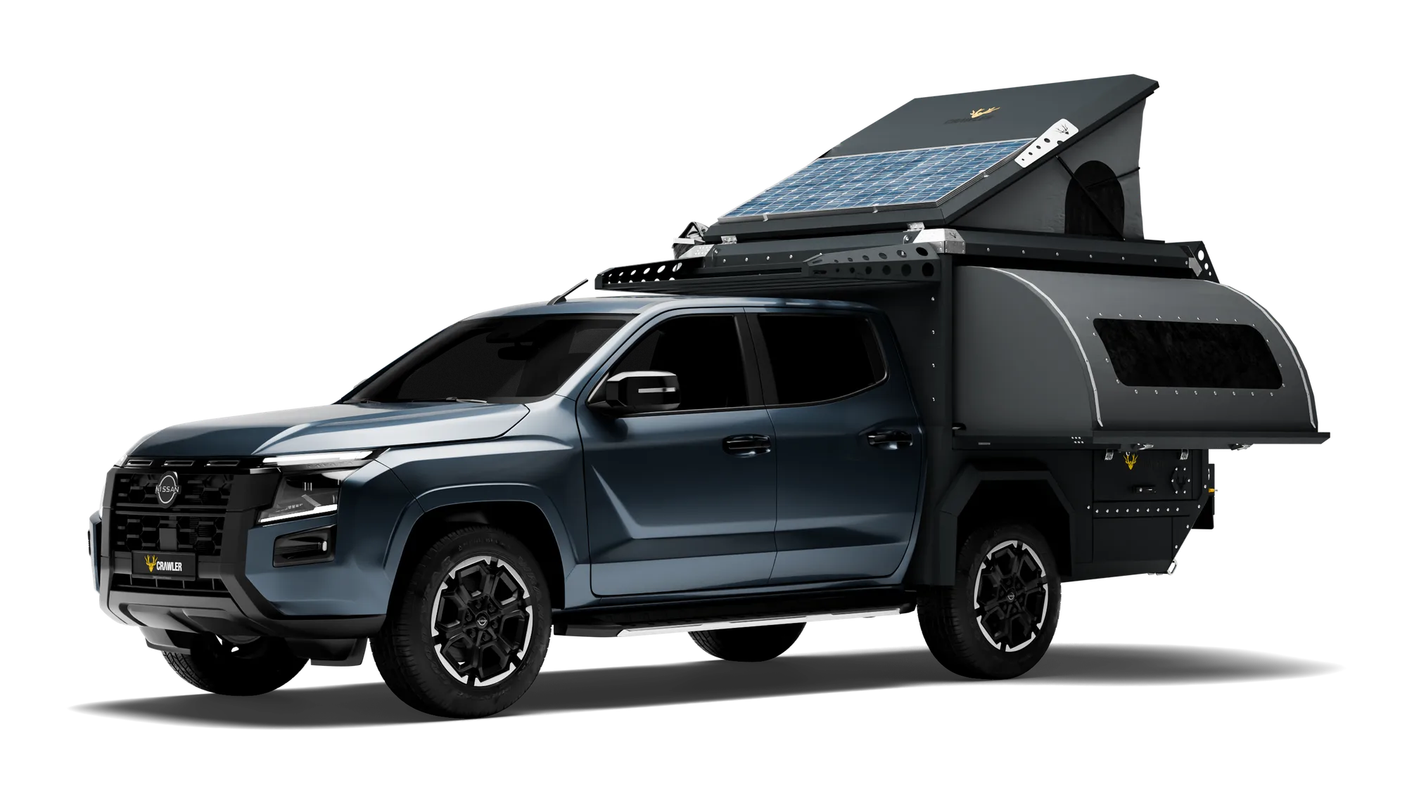 Crawler KMP 190 Nissan Navara — pop-up tavan açık